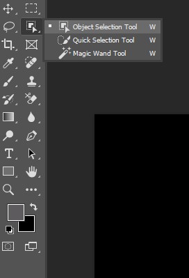 Screenshot showcasing the object selection tool in Photoshop