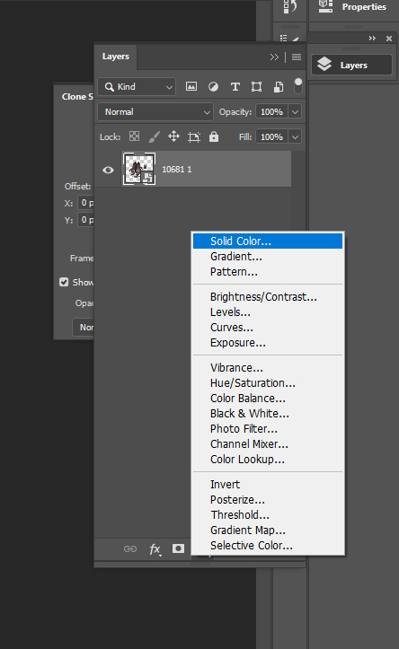 A screenshot of Adobe Photoshop's text editor, showcasing a solid color fill layer beneath a subject for quality checks.