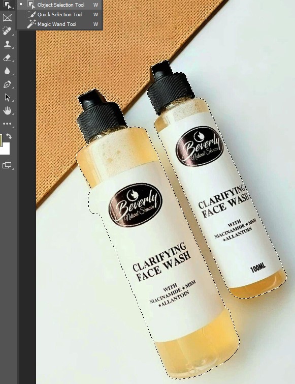 Using the Object Selection Tool in Photoshop to select an object from the background