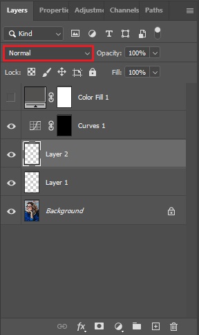 Take the Brush Tool. Set the Blend Mode to Color.