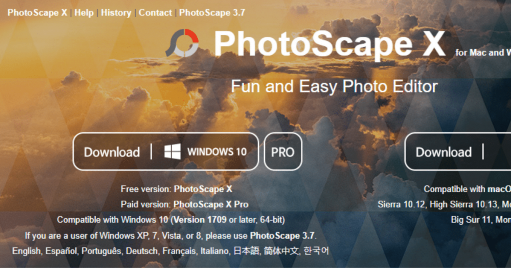 PhotoScape X - photo retouching app