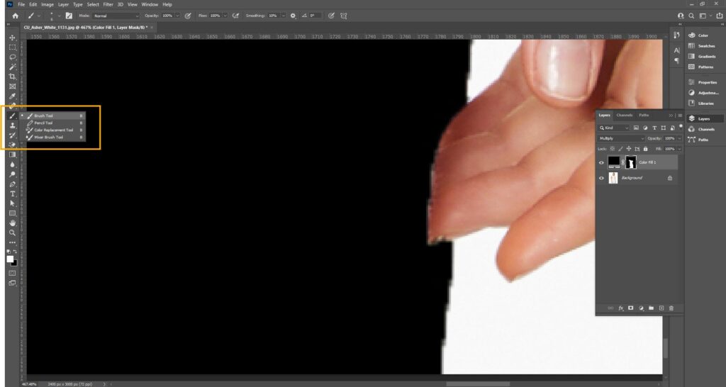 Screenshot showing the Brush Tool selected.