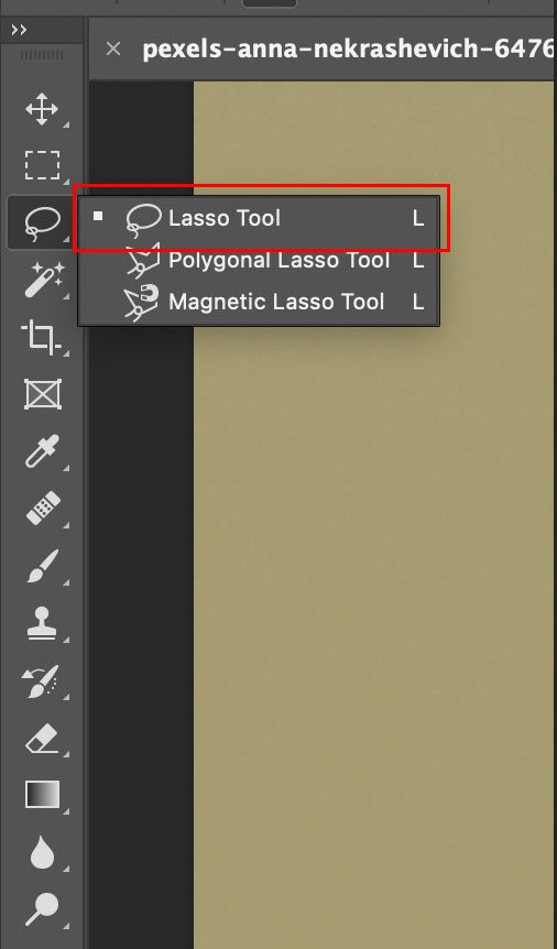Select the lasso tool