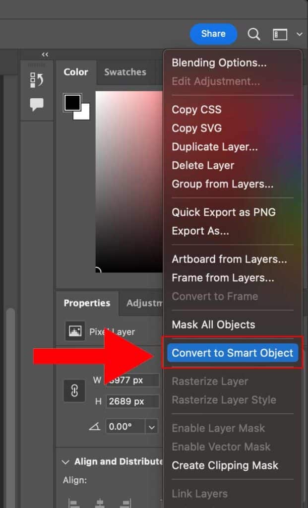 Convert the layer to a smart object.