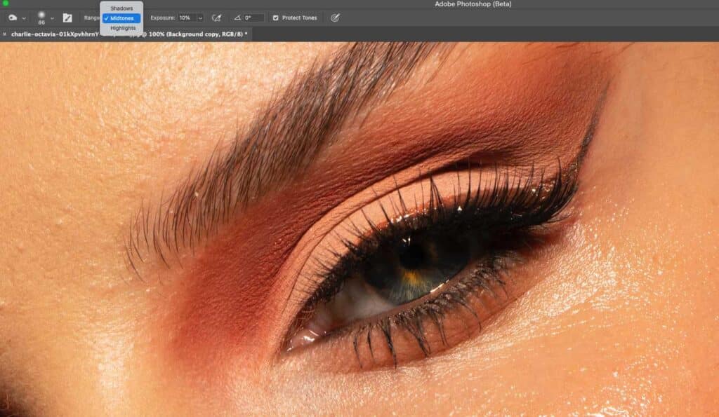  Use the Burn Tool to Darken Parts of the Eye