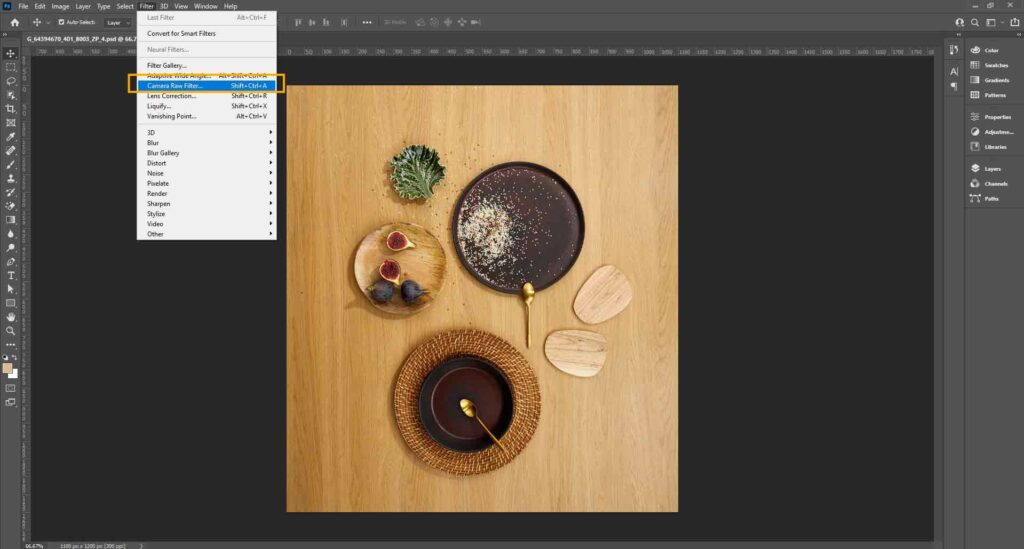 Adjusting white balance in Photoshop using Camera RAW filter and Curves adjustment.