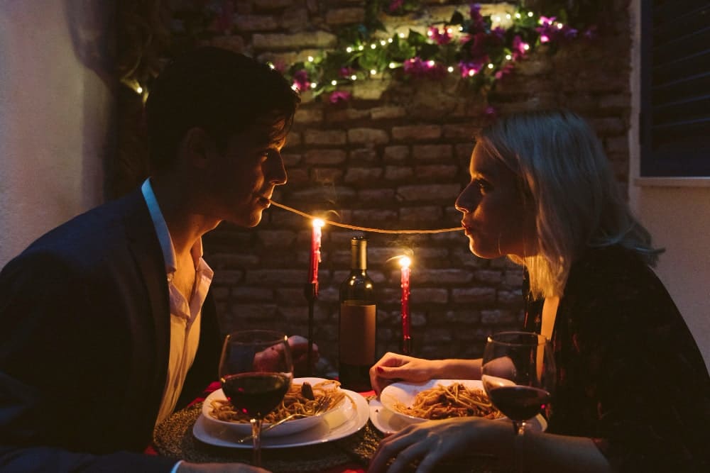 A fragment image of candle-light dinner 