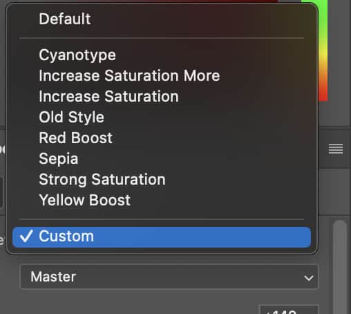 Adjustment presets