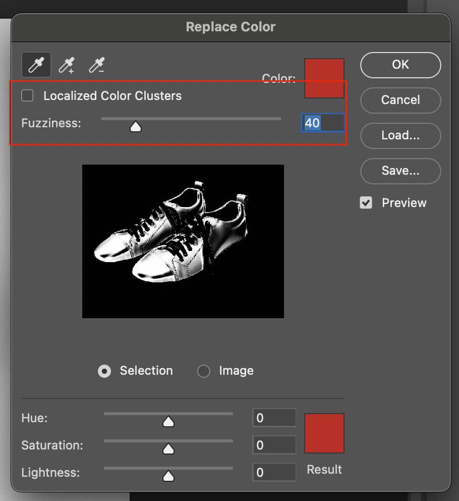 Use the fuzziness slider to control