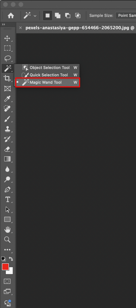 Select the magic wand tool