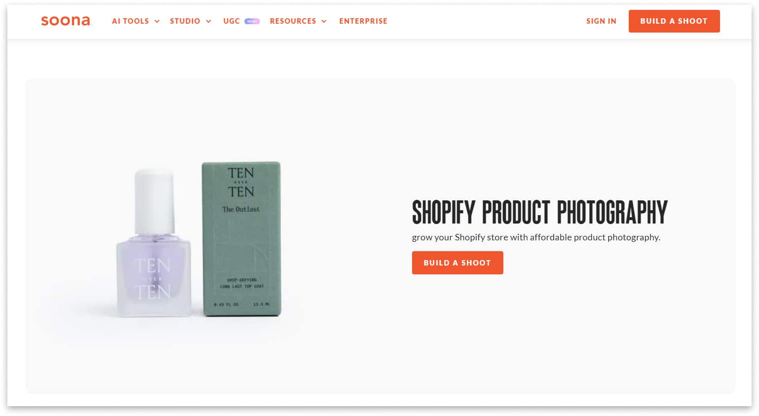 Soona offers shopify product photography