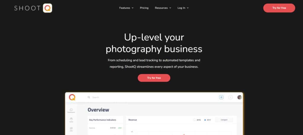 Shootq photography business management software