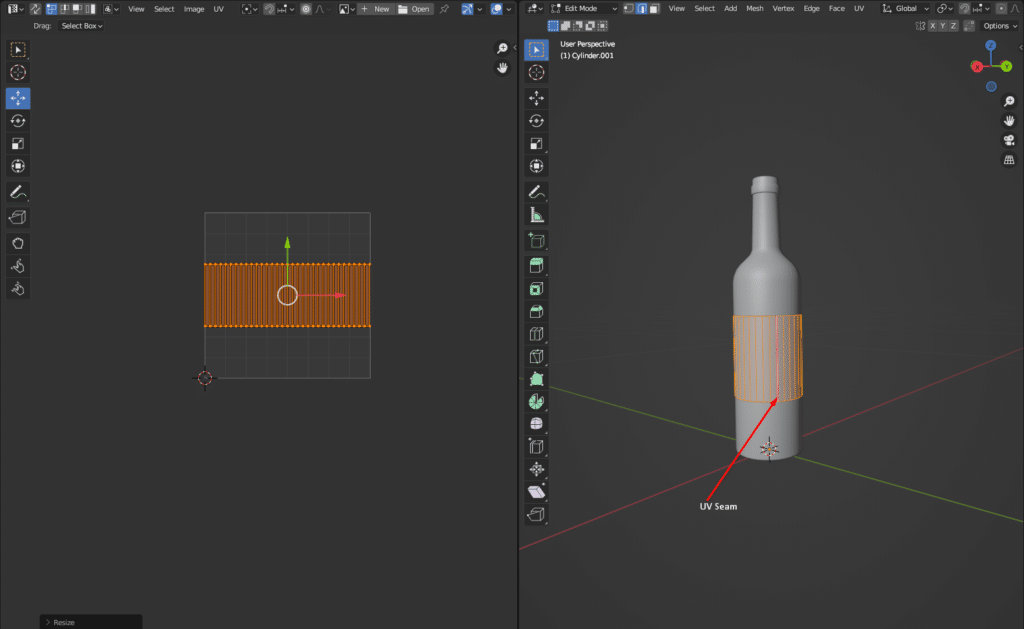 Texturing the bottle and label