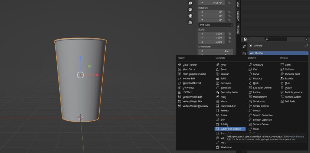 Add a subdivision surface modifier