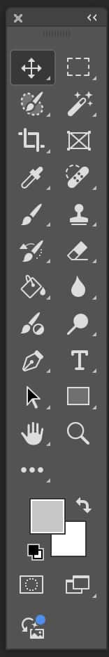 A screen displaying various symbols alongside the Adobe Photoshop Toolbar and tools logo