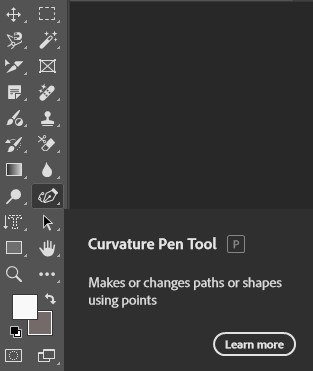 Image of the Photoshop Curvature Pen Tool interface.