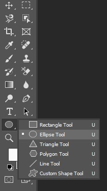 Image of the Photoshop Ellipse Tool icon.