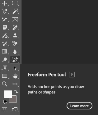 Image of the Photoshop Freeform Pen Tool.