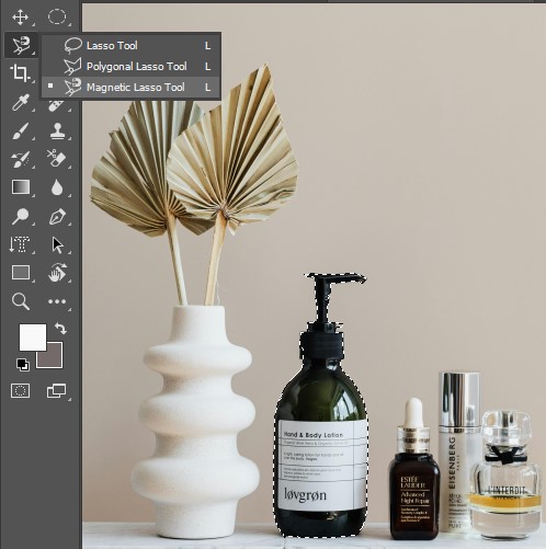 Image of the Magnetic Lasso tool interface, showcasing its selection capabilities for precise image editing.