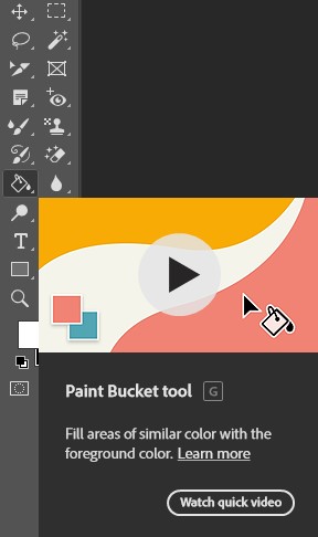 Visual representation of the Paint Bucket Tool in Adobe Photoshop.