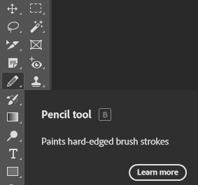 A close-up image of a pencil tool.