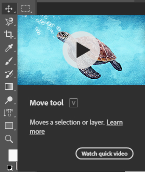 The Move Tool in Photoshop allows you to move selected elements within your workspace.