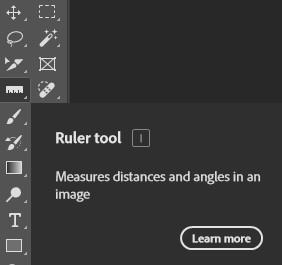Ruler Tool in Photoshop used for precise alignment and measurement.