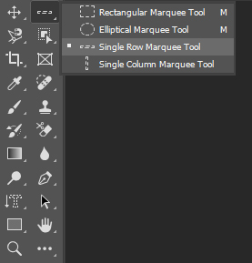 The Single Row Marquee Tool in Photoshop