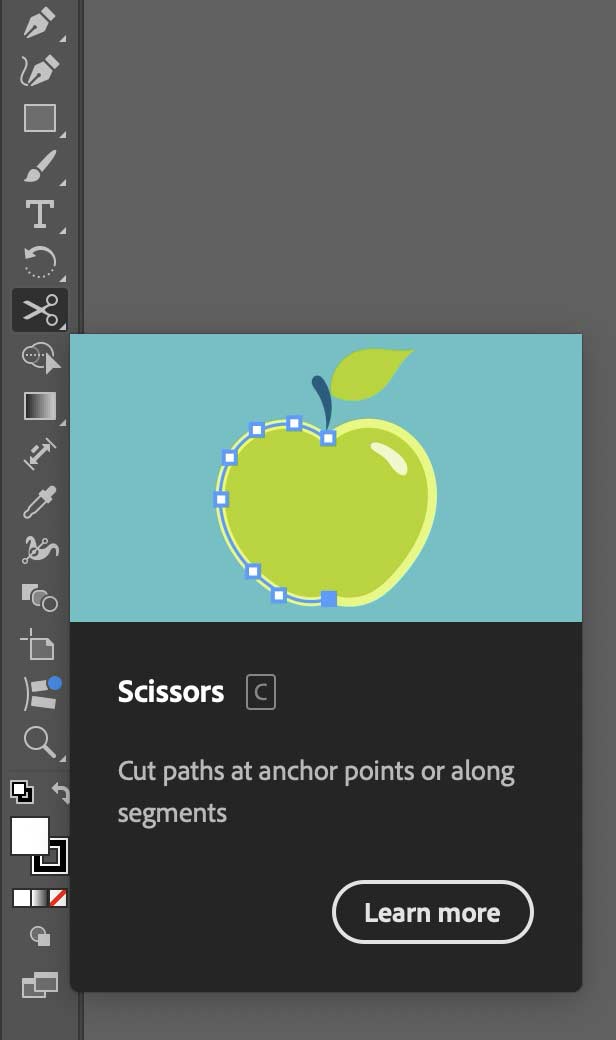 Choose Scissors Tool