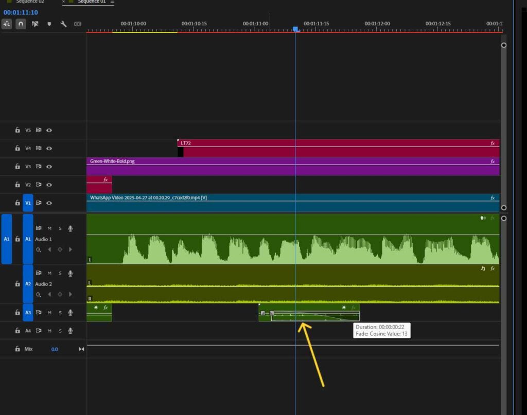 Adding transition to the SFX