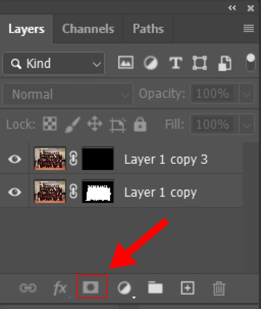 Add a layer mask to the target