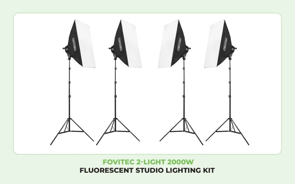 Fovitec 2-Light 2000W Fluorescent Studio Lighting Kit