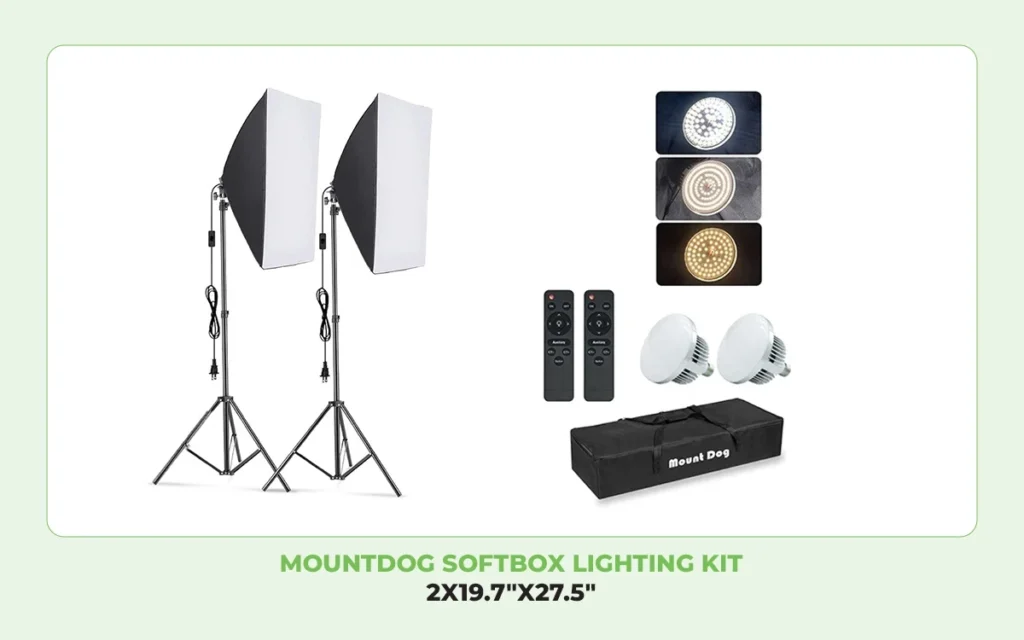 MOUNTDOG Softbox Lighting Kit, 2x19.7"x27.5"