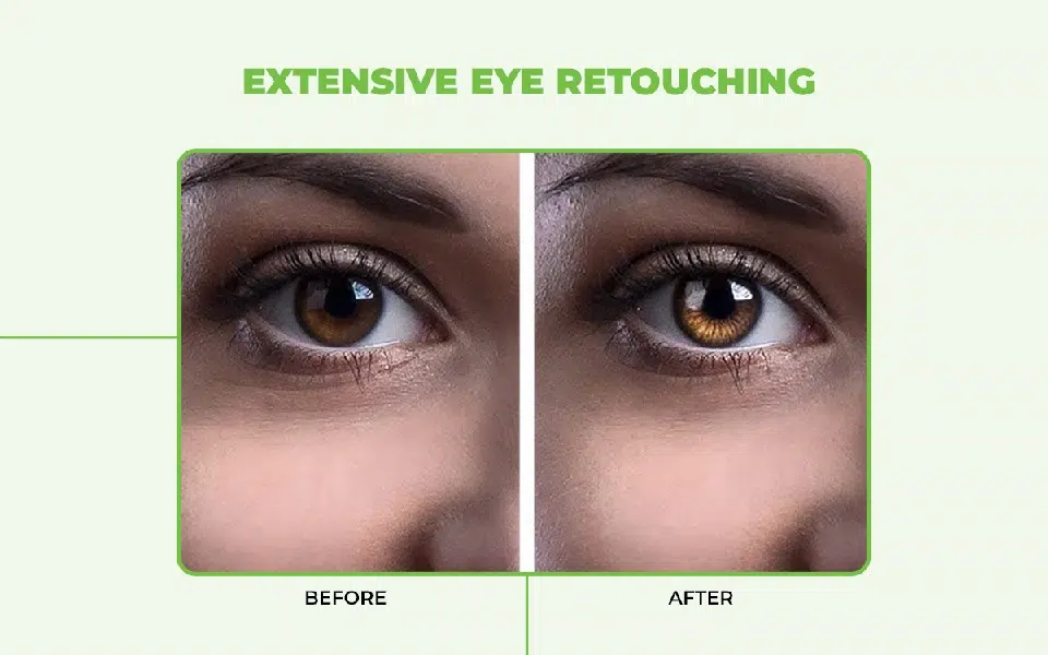 Extensive eye retouching