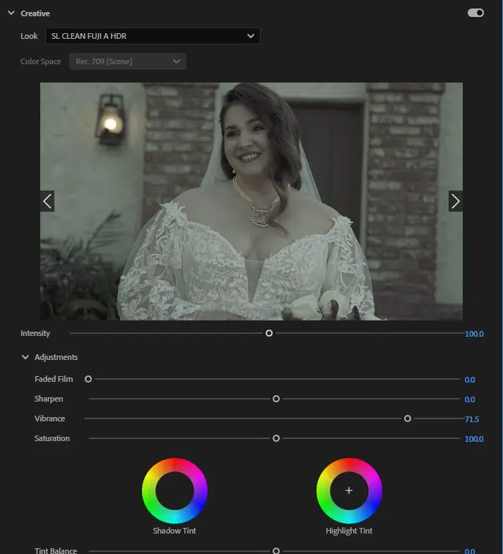 Choose a look theme or mood and use Lut