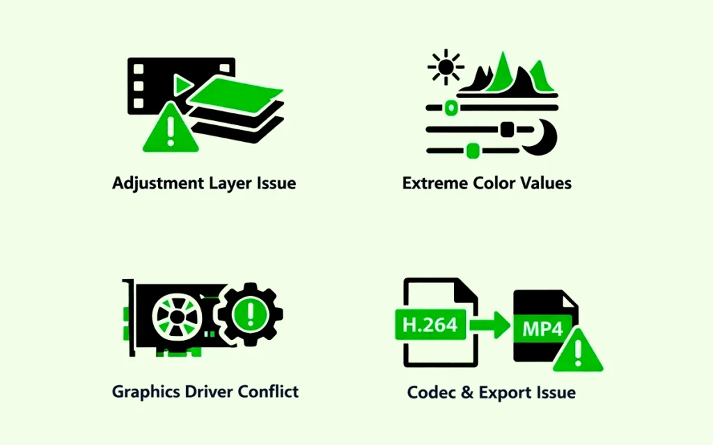 Background of the video turn black after color correction - info