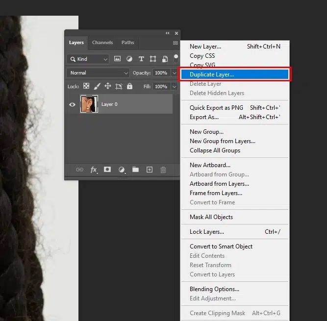 Duplicate the layer and select the hair