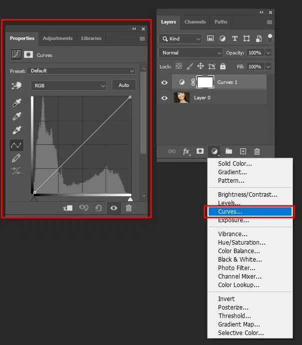 Enhance eye brightness with non destructive dodge