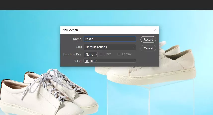 Create and record the action
