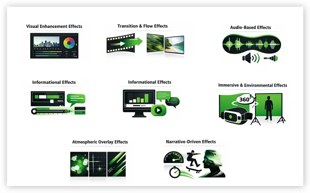 Different types of video editing effects - Infographic