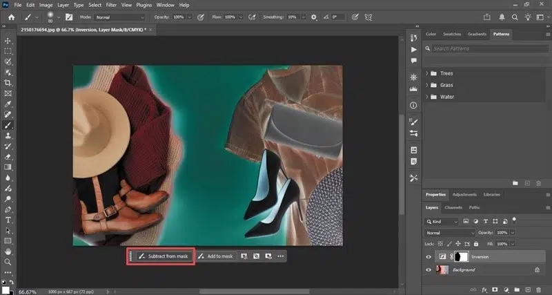 Highlight the area you want to invert