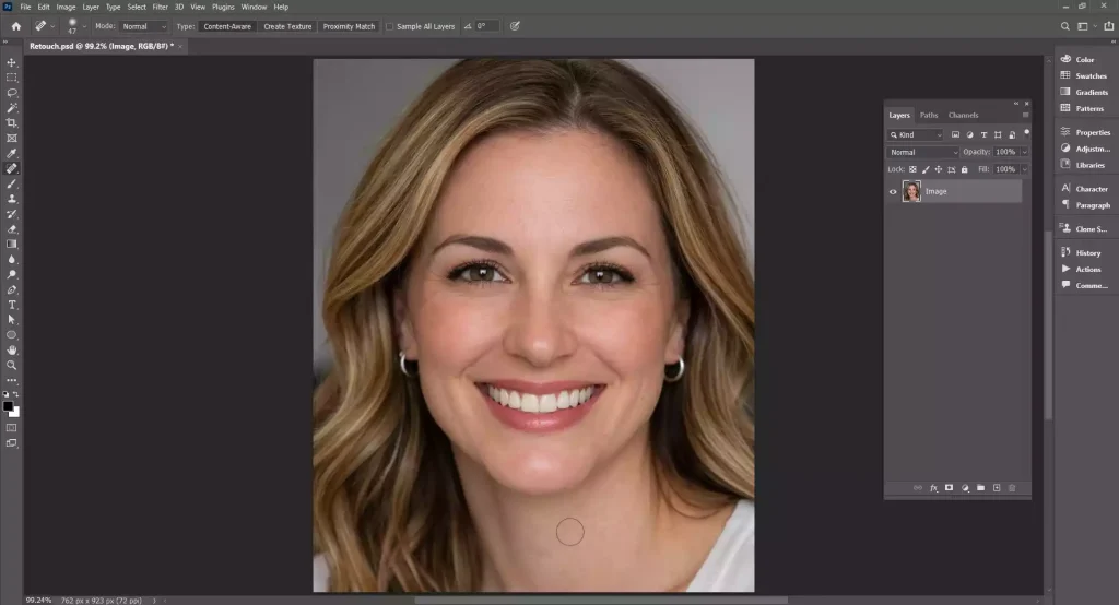 Check and refine the retouch