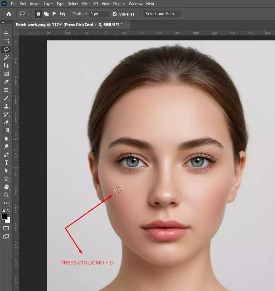 Deselect and repeat for other areas
