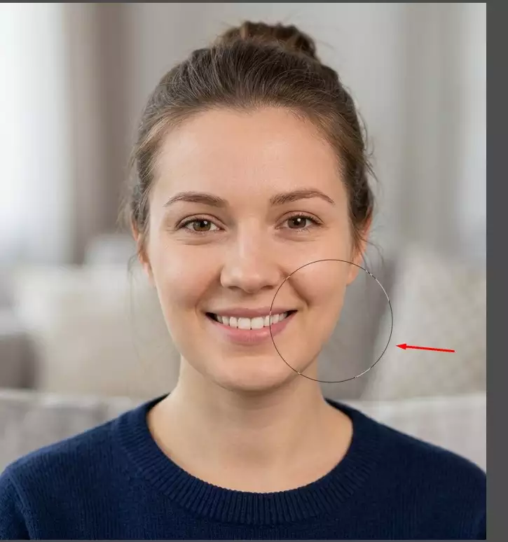 Gently push facial areas