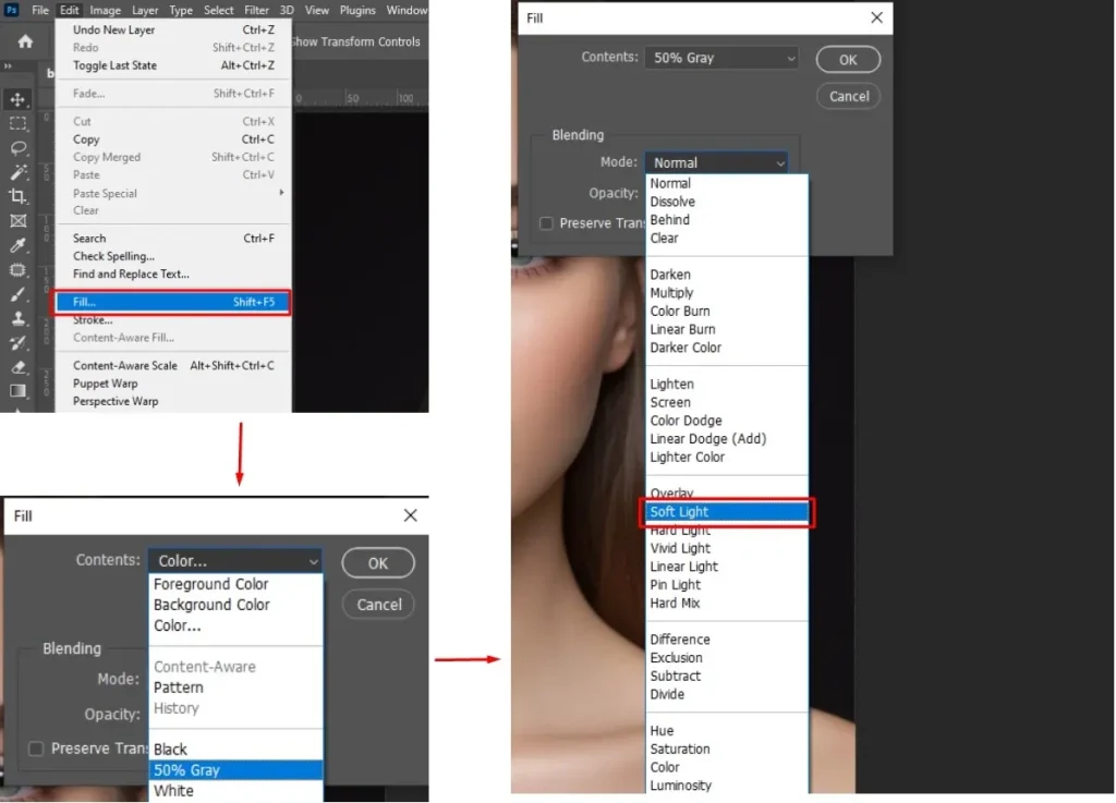 Open the photo and create a dodge & burn layer
