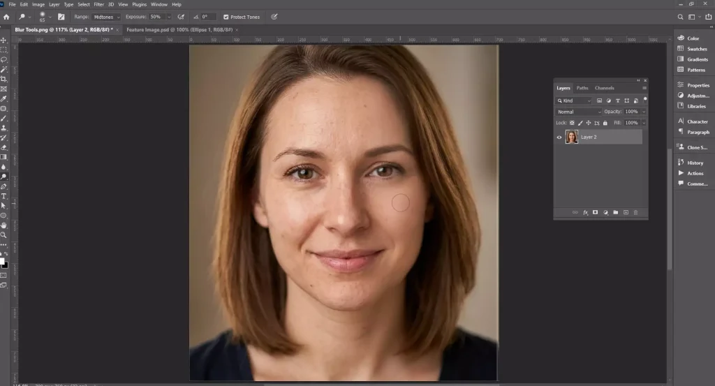 Paint over rough skin areas